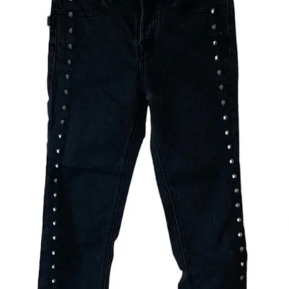 Zadig and Voltaire cropped elios spikes button fly black jeans (sz FR 25) - Picture 4 of 12